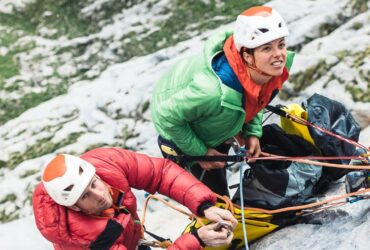 Nina Caprez et Cédric Lachat dans Wogü, une voie de 350m en 8c !