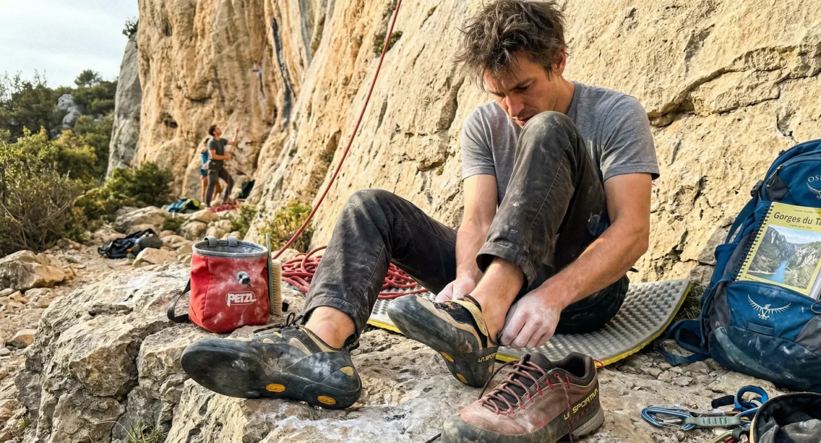 Meilleurs chaussons d&rsquo;escalade falaise 2026 : comparatif et guide d&rsquo;achat